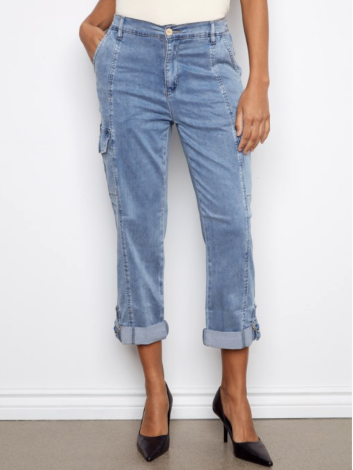 Pantalon cargo extensible avec ourlet ajustable - CHARLIE B - C5492RP - Charlie B