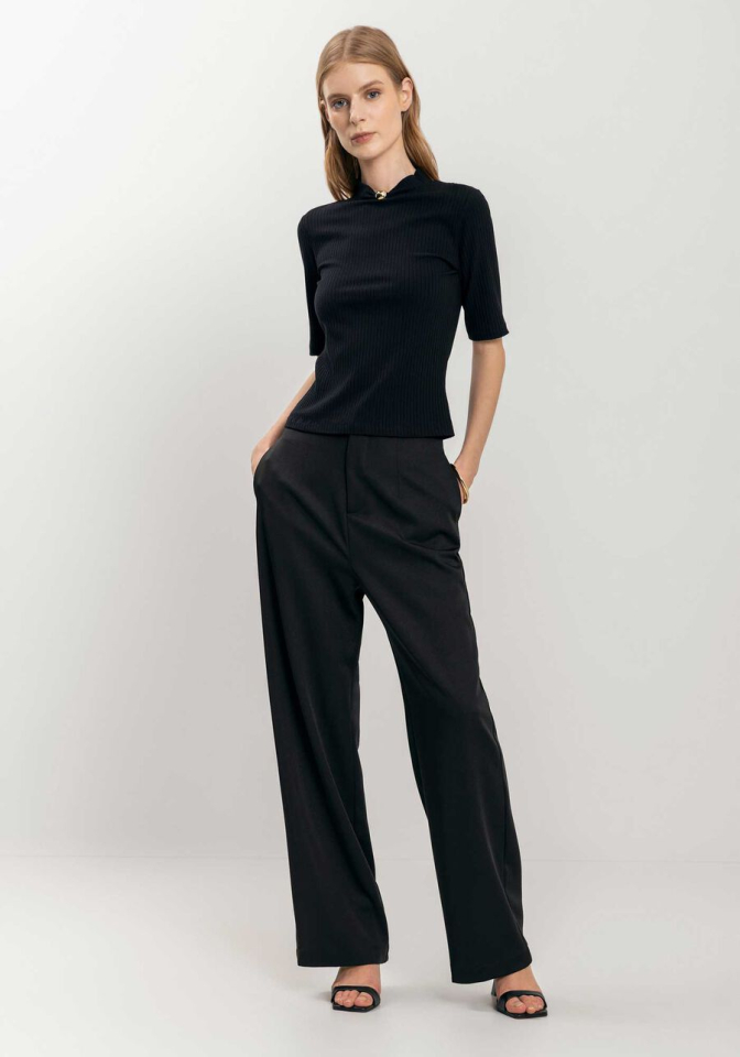 Haut côtelé à manches courtes- LEZALEZ