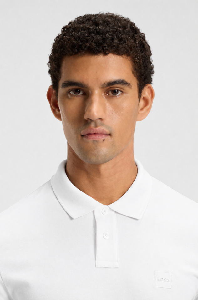 Polo à manches longues avec patch logo - HUGO BOSS 