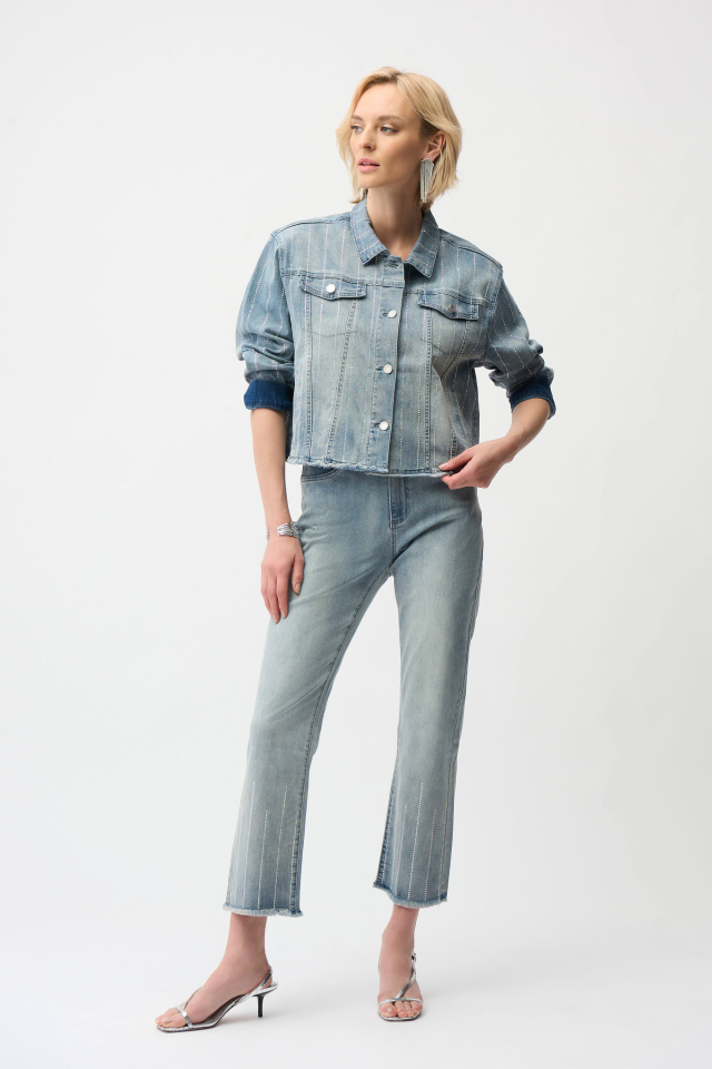 Veste en denim avec strass – JOSEPH RIBKOFF