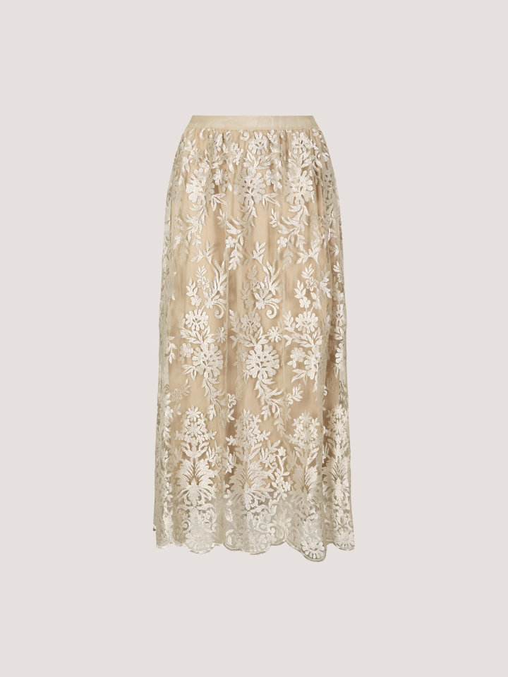 Jupe en maille transparente – APRICOT