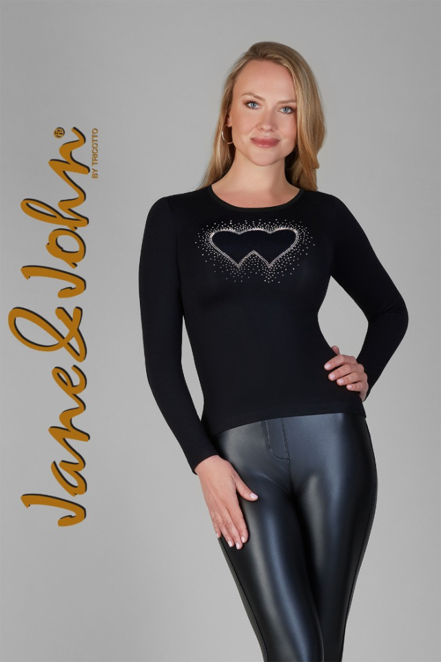 Chandail à imprimé de coeur et diamant - TRICOTTO - - Tricotto