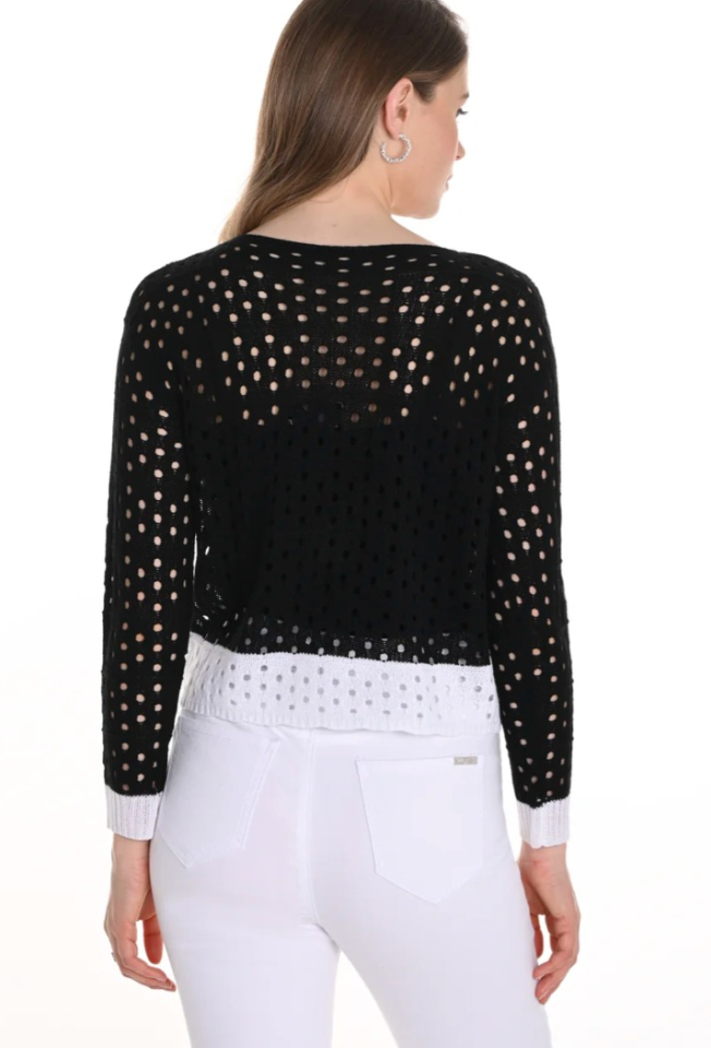 Tricot ajouré avec broderies - FRANK LYMAN 