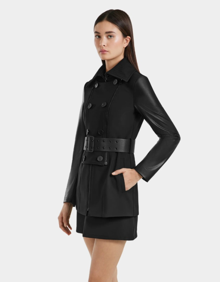 Trench avec manches en cuir Virginie - RUDSAK