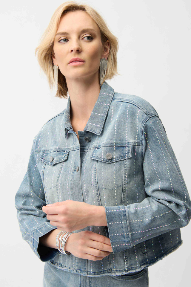 Veste en denim avec strass – JOSEPH RIBKOFF