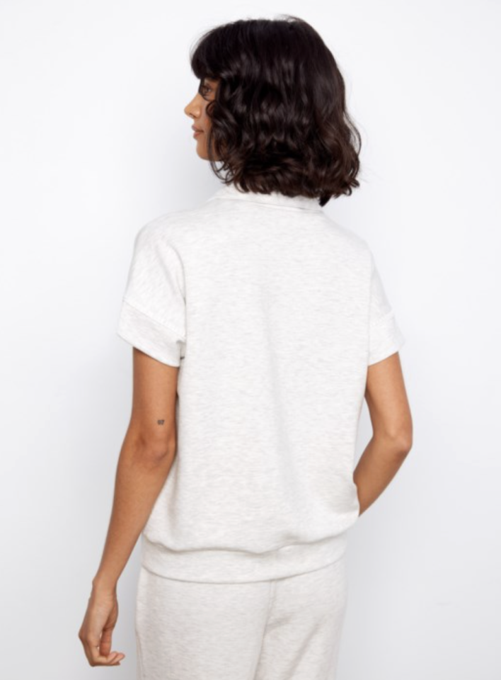 Haut demi-zip et surpiqûres décoratives - CHARLIE B 