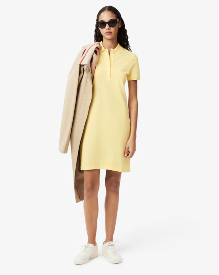 Robe polo en piqué de coton stretch - LACOSTE 
