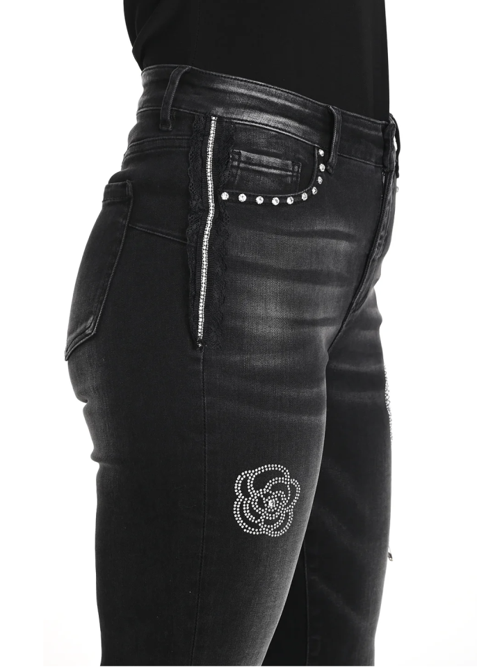 Jeans avec broderies - FRANK LYMAN