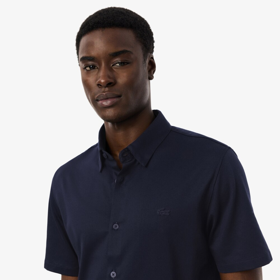 Chemise manches courtes en jersey coupe ajustée – LACOSTE
