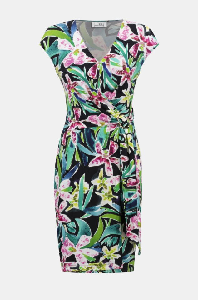 Robe fourreau à imprimé tropical - JOSEPH RIBKOFF