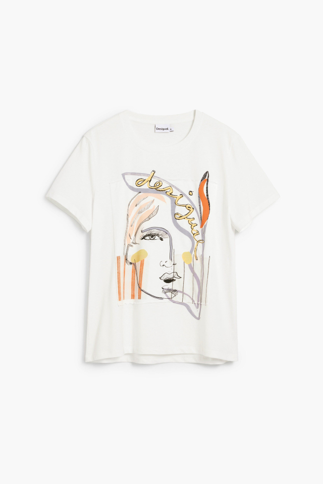 T-shirt logo Visage - Desigual
