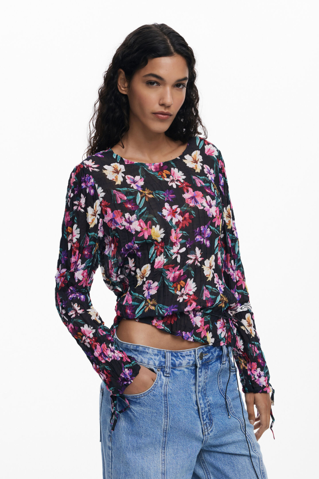 Blouse plissée à fleurs - DESIGUAL - 25WWBW03 - Desigual