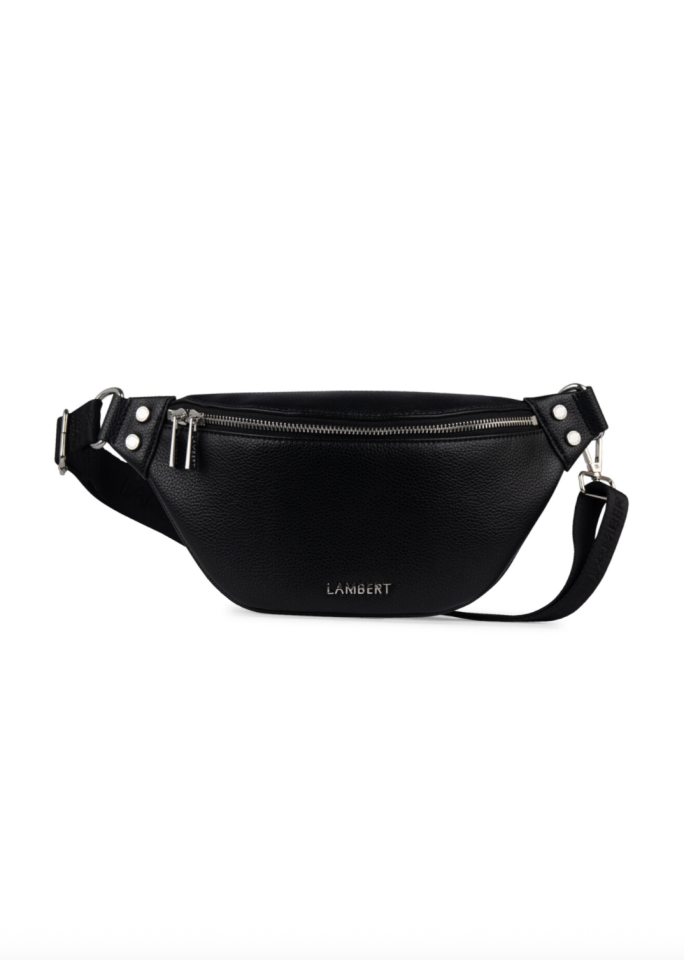 Le Sarah - Sac banane en cuir vegan - LAMBERT - SARAH-BLACK-PEBR - LAMBERT