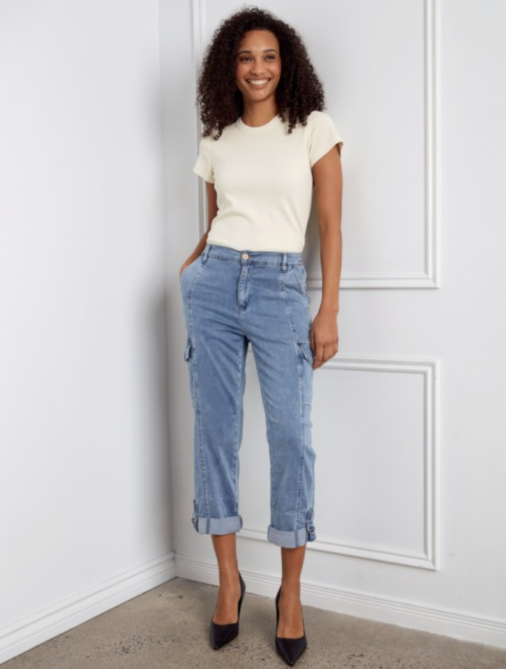 Pantalon cargo extensible avec ourlet ajustable - CHARLIE B 