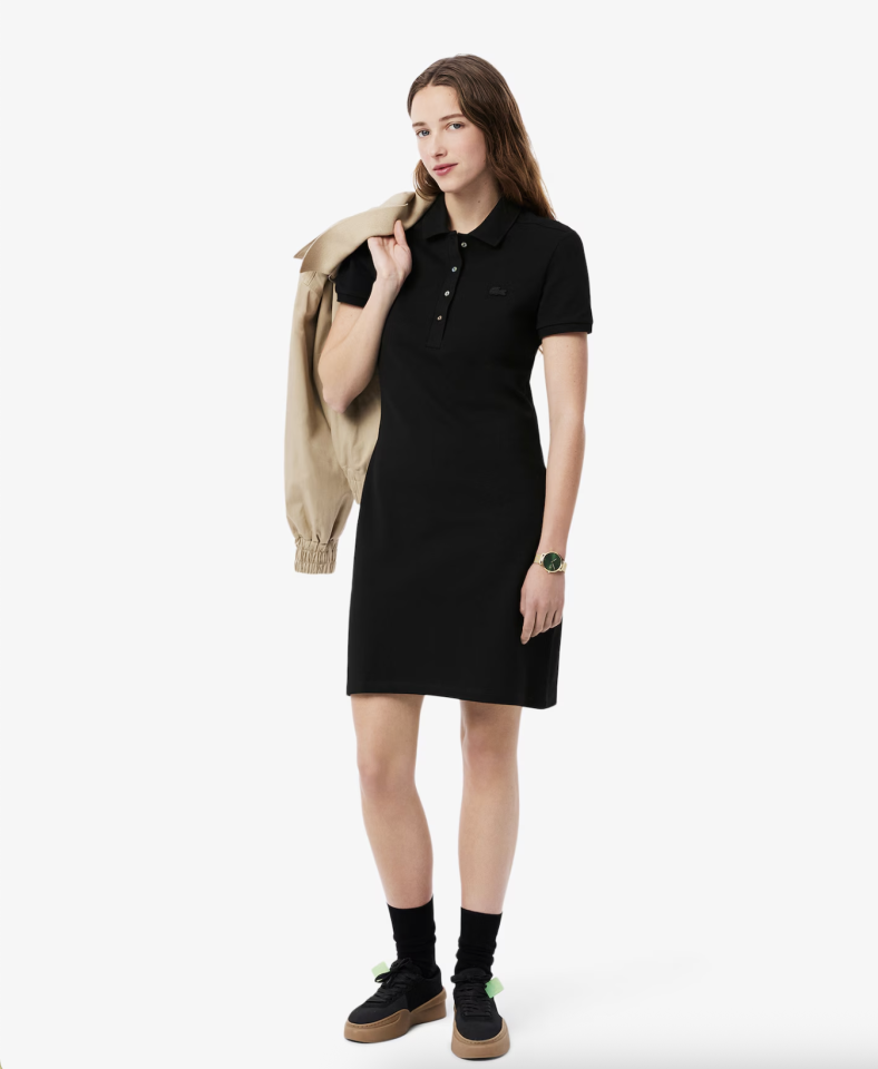 Robe polo en piqué de coton stretch - LACOSTE 