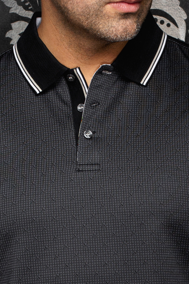 Polo en jacquard Puntagora – AU NOIR