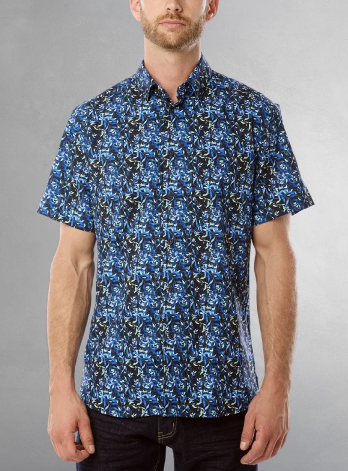 Chemise en microfibre imprimé de feuillage - VINCENT D'AMÉRIQUE - 120396 - Vincent d'Amérique