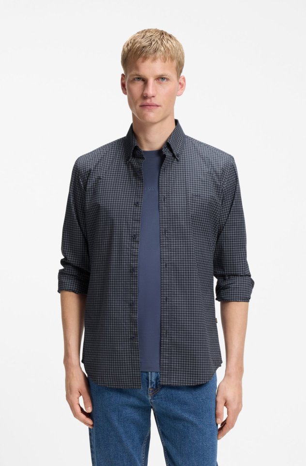 Chemise coton extensible à motif Vichy – HUGO BOSS - 50567711-404 - Hugo Boss