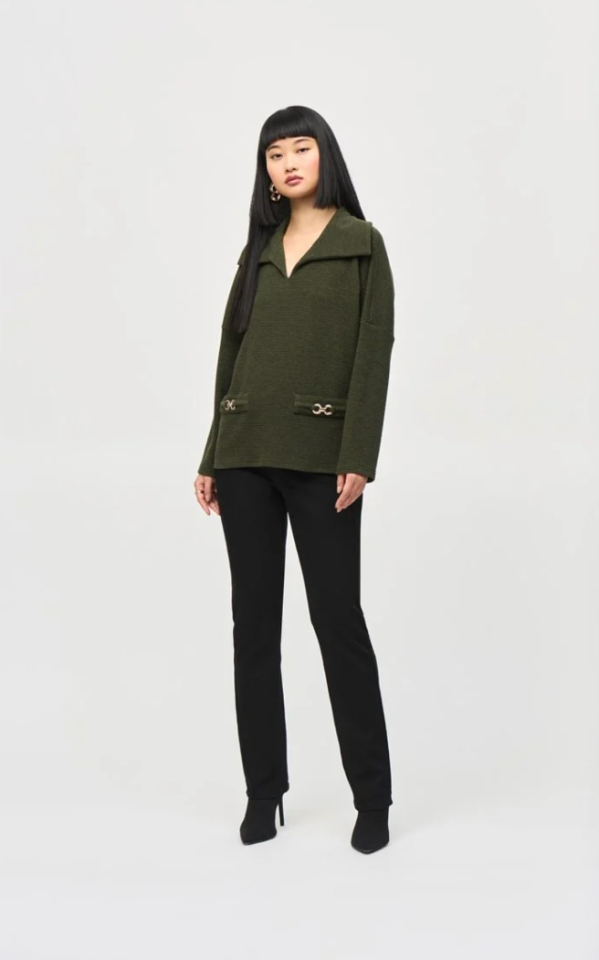 Haut en tricot texturé coupe carrée - JOSEPH RIBKOFF