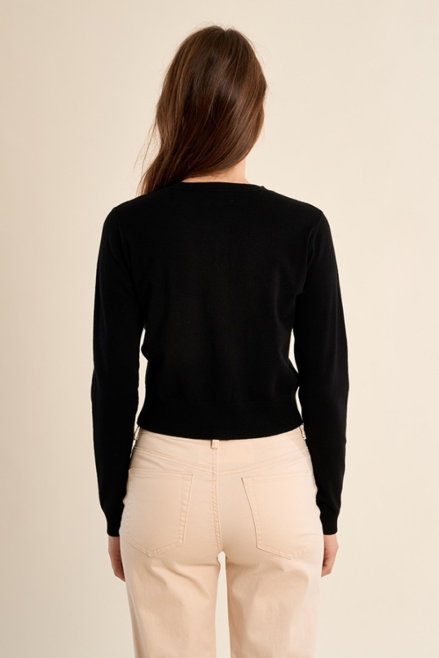 Cardigan boutonné, détails coeur - MOLLY BRACKEN