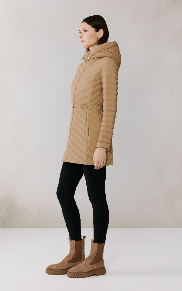 Manteau ESTELLE extensible en duvet avec ceinture - SOIA & KIO