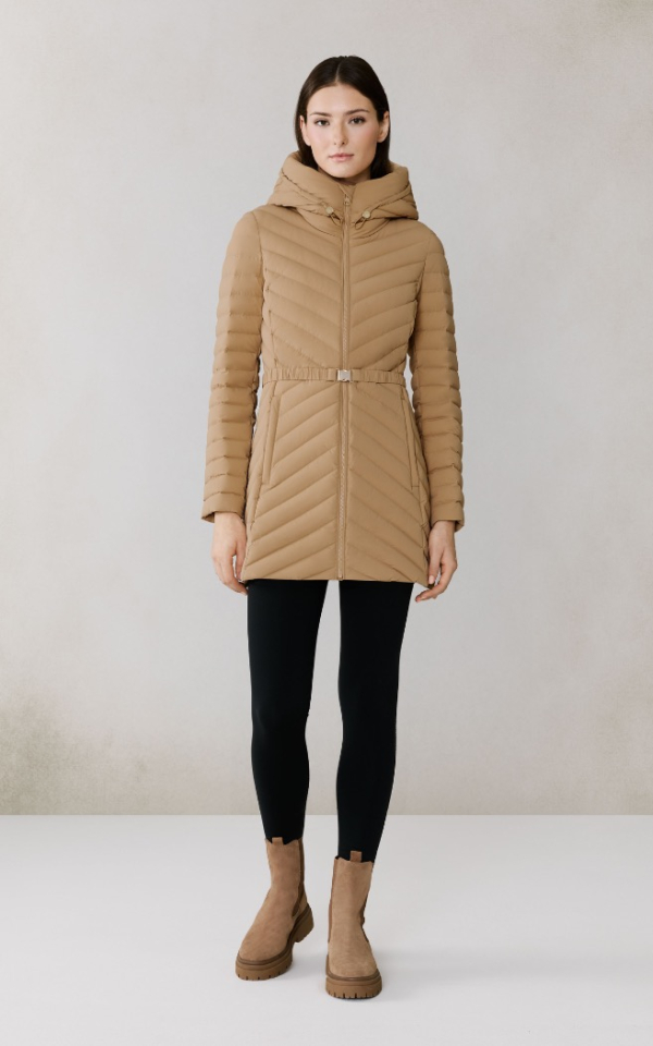 Manteau ESTELLE extensible en duvet avec ceinture - SOIA & KIO - Estelle - SOIA & KYO