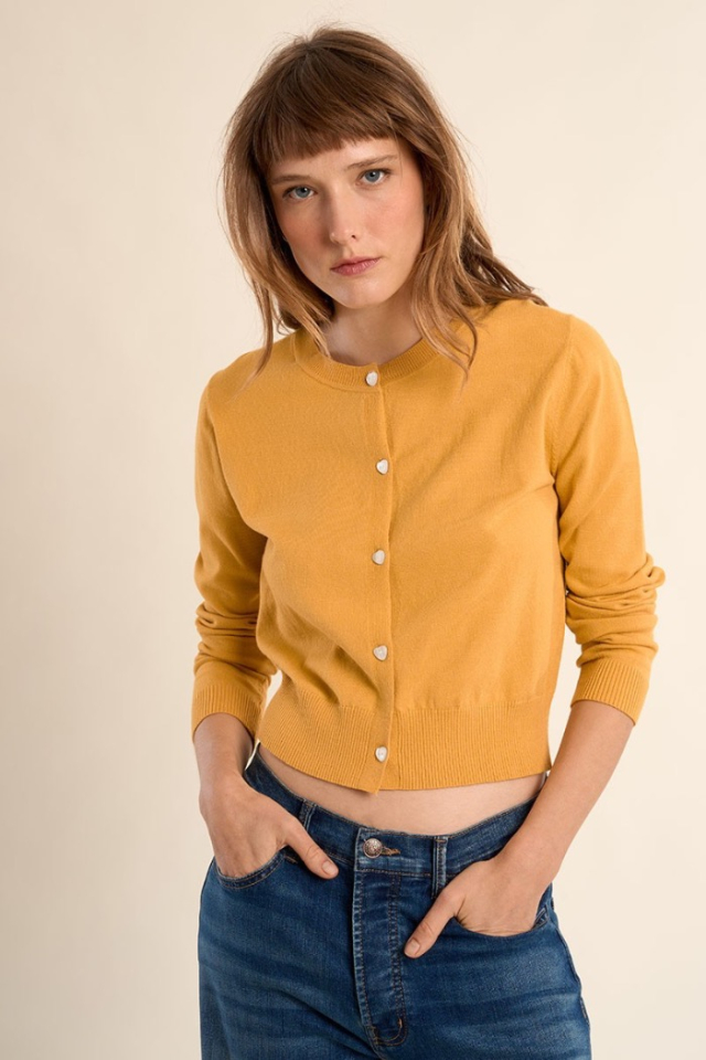 Cardigan boutonné, détails coeur - MOLLY BRACKEN - E1725EP - Molly Bracken