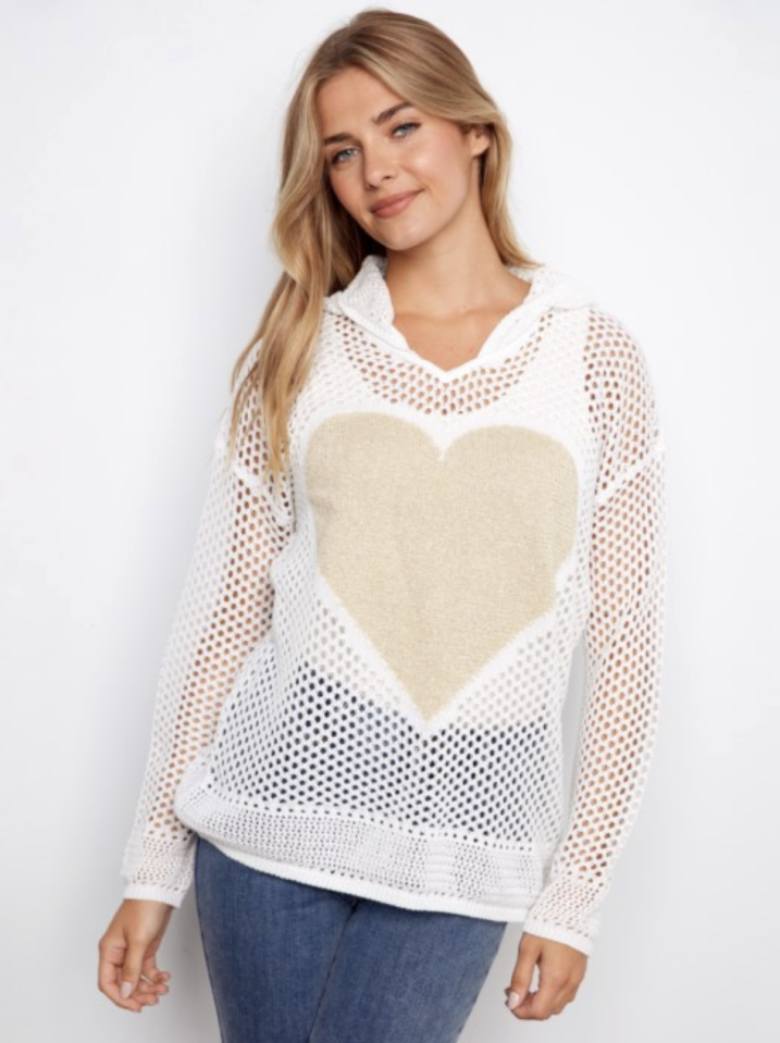 Chandail à capuchon en maille filet - CHARLIE B 