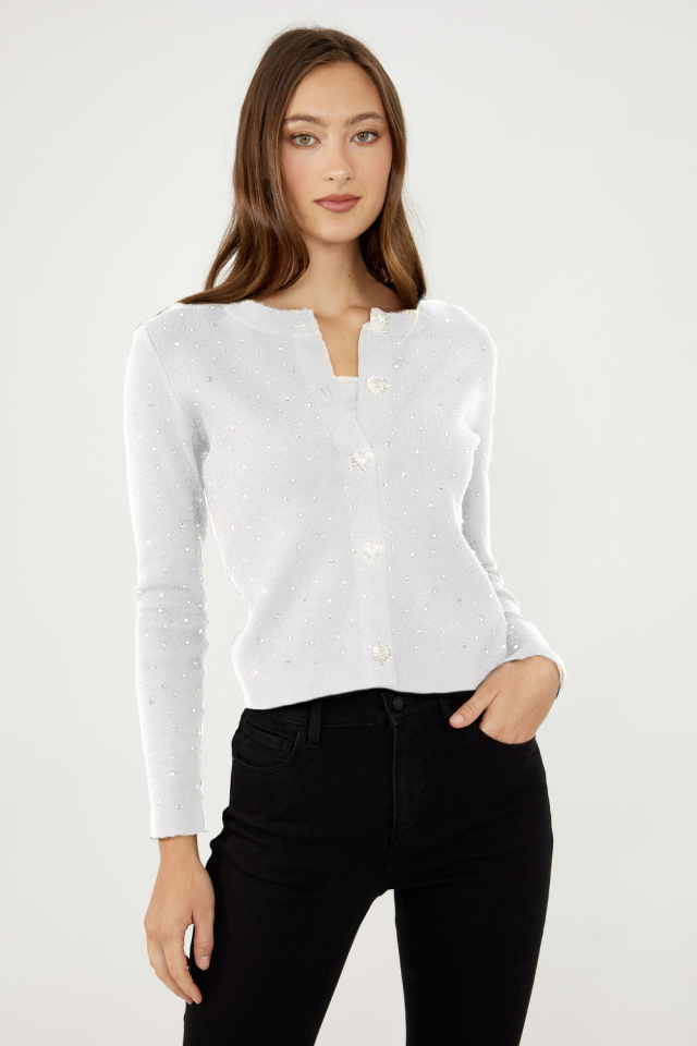 Cardigan à boutons argentés - FRANK LYMAN - 244611U - Frank Lyman