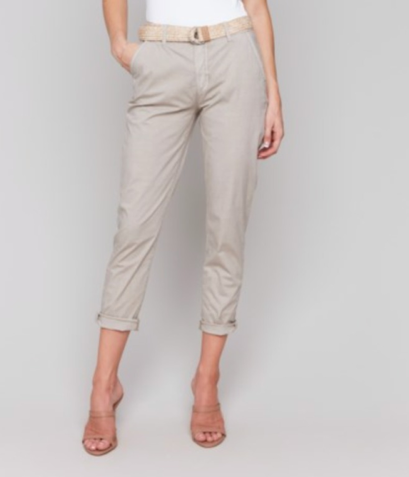 Pantalon ajusté avec ceinture- CHARLIE B - c5625 - Charlie B