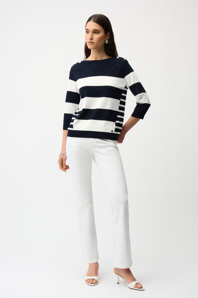 Pull rayé col bateau – JOSEPH RIBKOFF