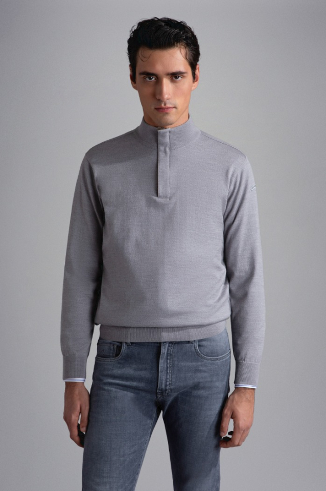 Pull d'été en laine à demi-fermeture éclair - PAUL & SHARK - 24411616 - Paul & Shark