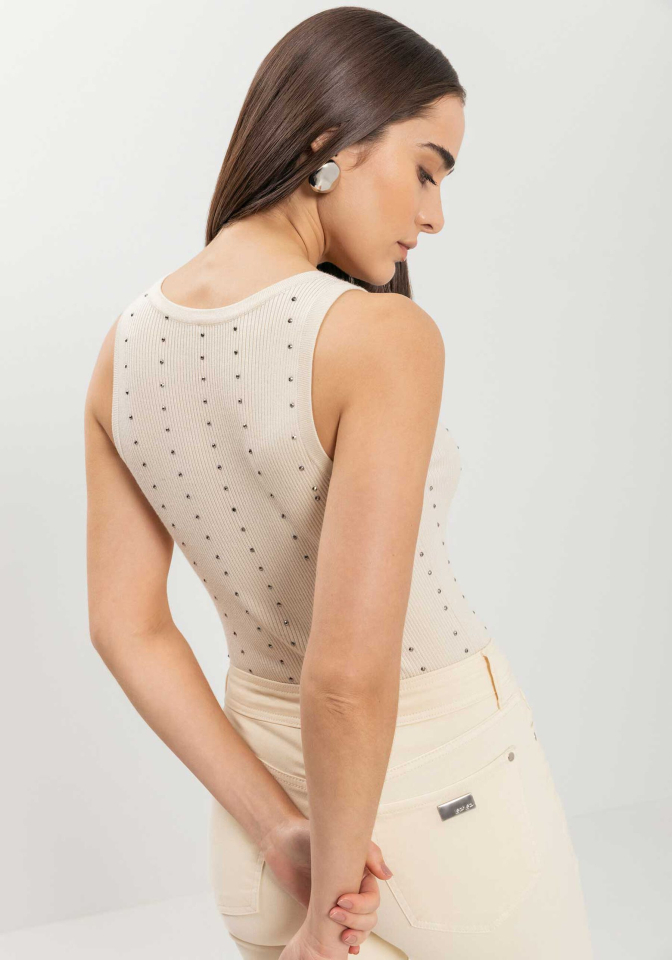 Débardeur ajusté avec strass - LEZALEZ