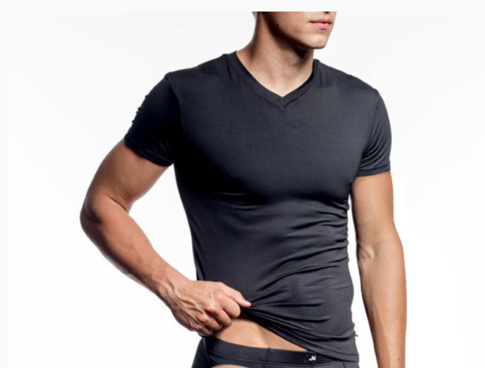 T-shirt ajusté SKINZ col en V – JM - 88171 - JM