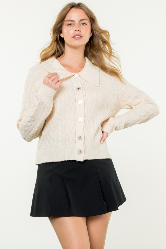 Cardigan boutons argentés - THLM CLOTHING 