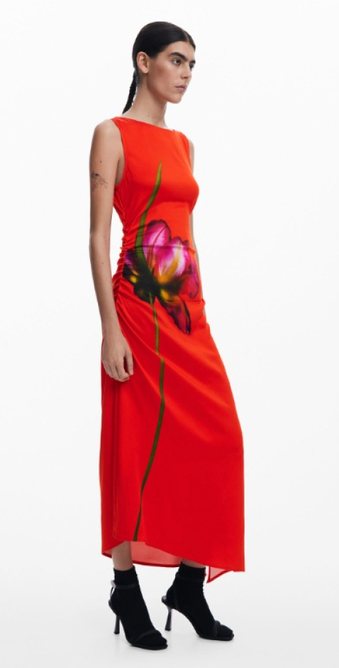 Robe asymétrique orchidée- DESIGUAL 