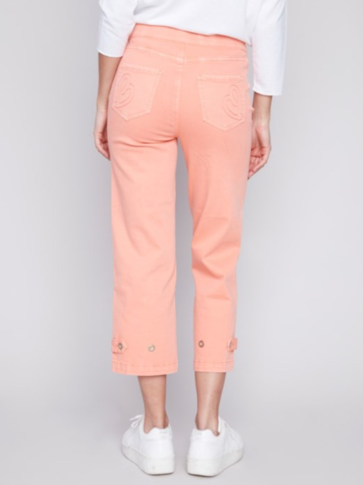 Pantalon court en sergé à enfiler avec languette à l'ourlet - CHARLIE B
