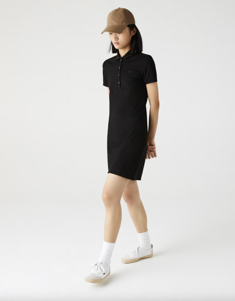 Robe polo en piqué de coton stretch - LACOSTE 