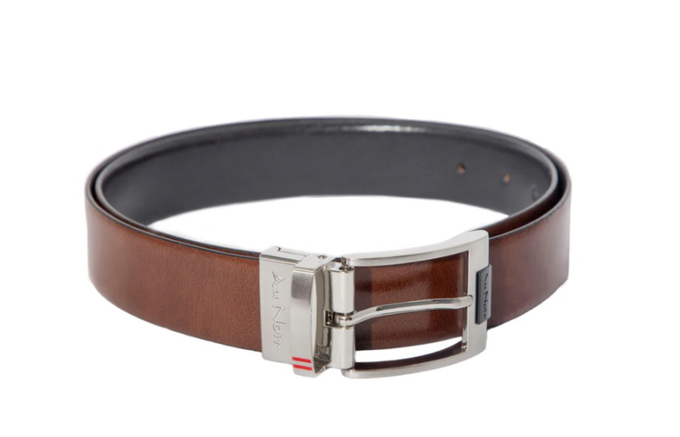 Ceinture réversible Desoto à boucle argent - AU NOIR 