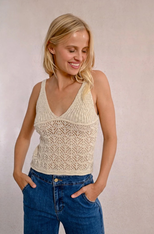 Camisole en maille ajourée - MOLLY BRACKEN - LA1500DP - Molly Bracken