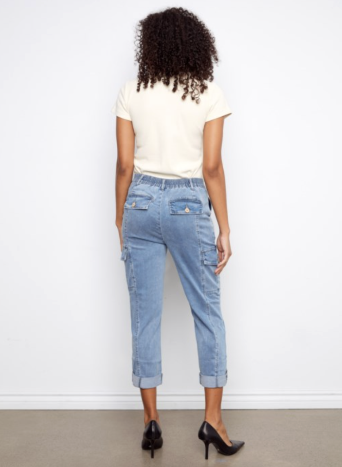 Pantalon cargo extensible avec ourlet ajustable - CHARLIE B 