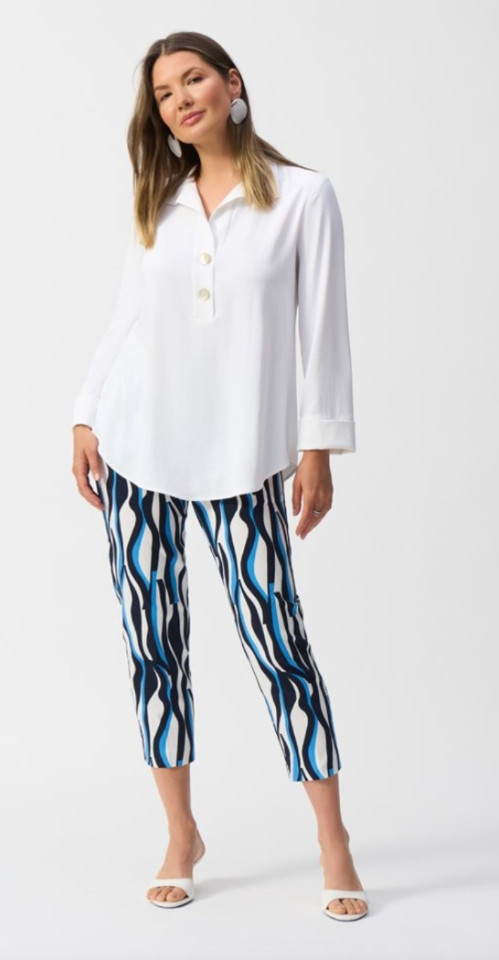 Haut coupe droite avec boutons décoratifs - JOSEPH RIBKOFF - 251079 - Joseph Ribkoff