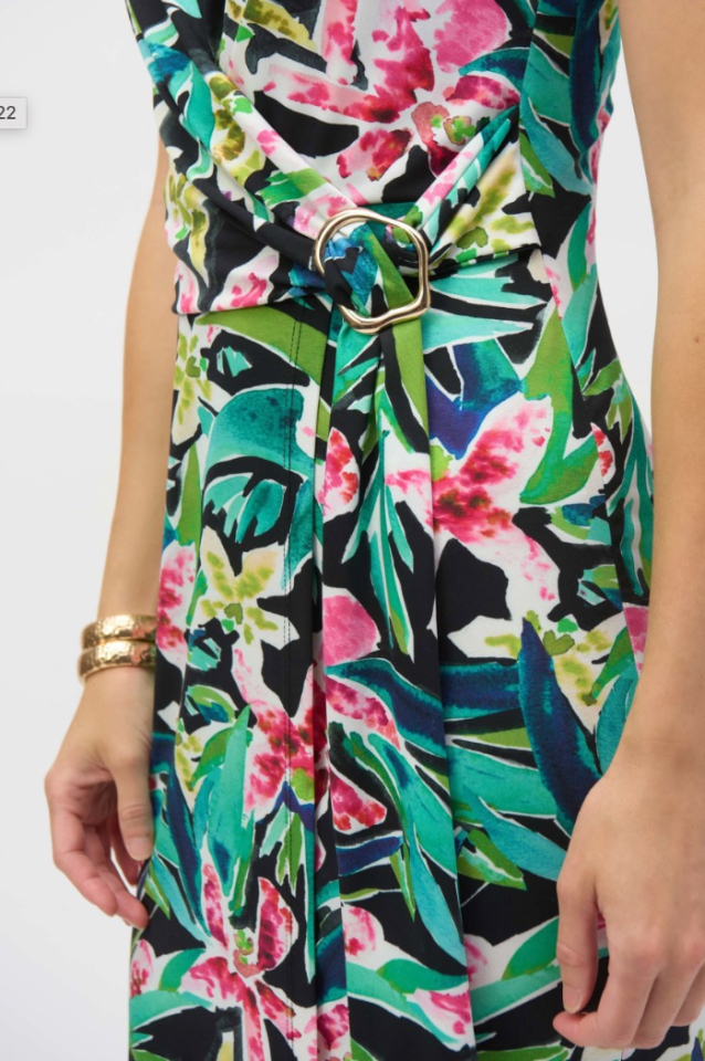Robe fourreau à imprimé tropical - JOSEPH RIBKOFF