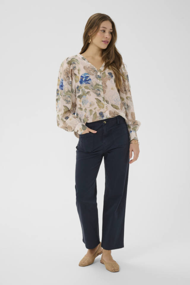 Pantalon 7/8 Berta Audrey fit – CREAM