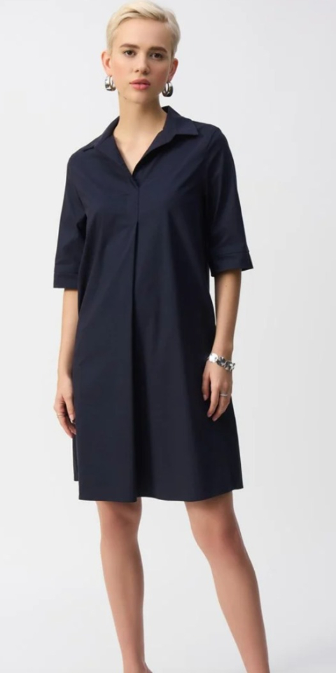 Robe trapèze en popeline extensible - JOSEPH RIBKOFF - 251153 - Joseph Ribkoff