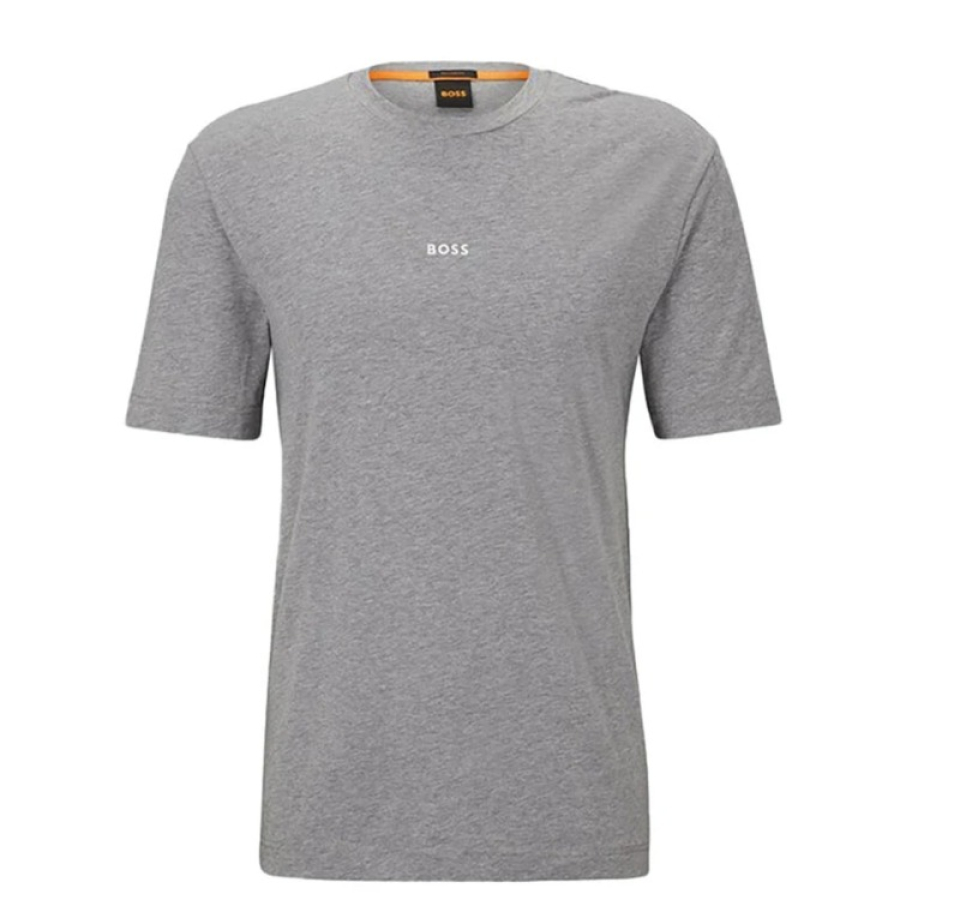 T-shirt décontracté en coton extensible avec logo - HUGO BOSS - 50473278 - Hugo Boss
