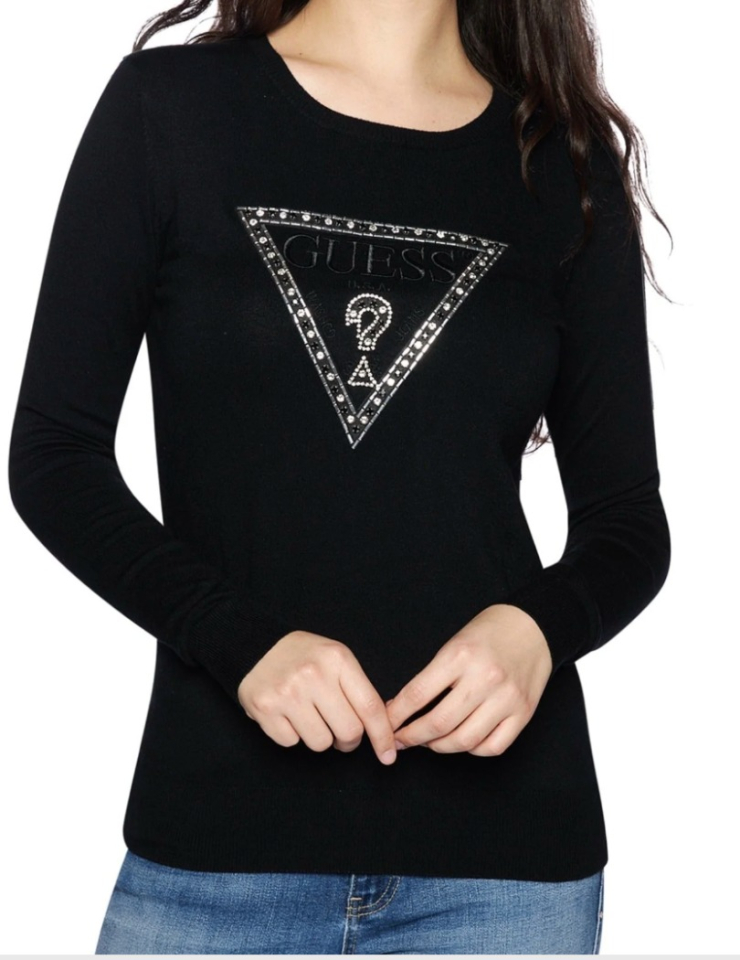 Chandail manches longues avec logo perlés - GUESS - W5RR39Z2NQ2 - Guess