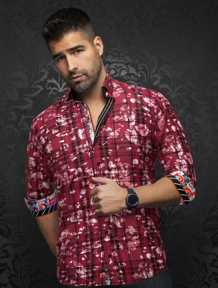 Chemise extensible à motif Contreras - AU NOIR - CONTRERAS - AU NOIR